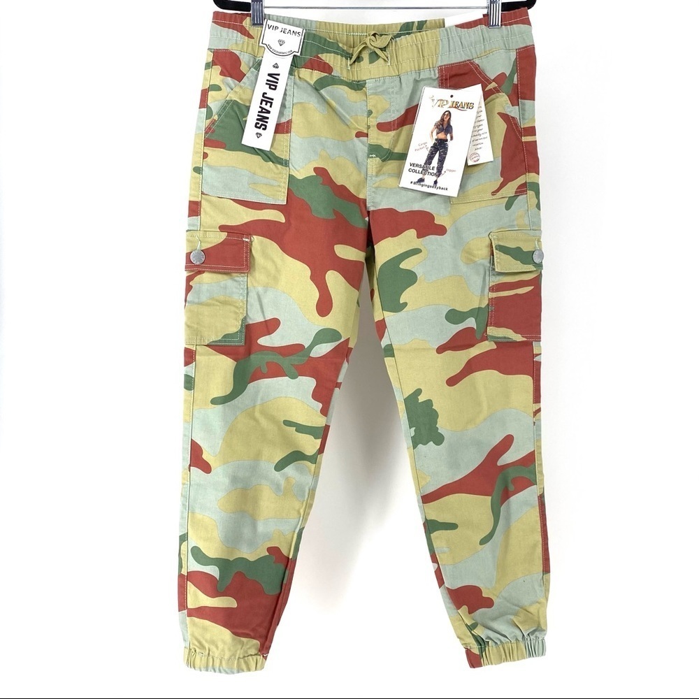 VIP Jeans Women's' Camo Cargo Pocket Denim Jogger